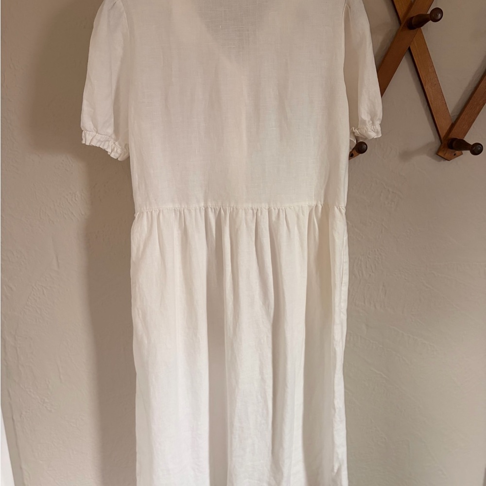 Aritzia Wilfred Naeva White Button-Down 100% Linen Dress - Picture 6 of 6